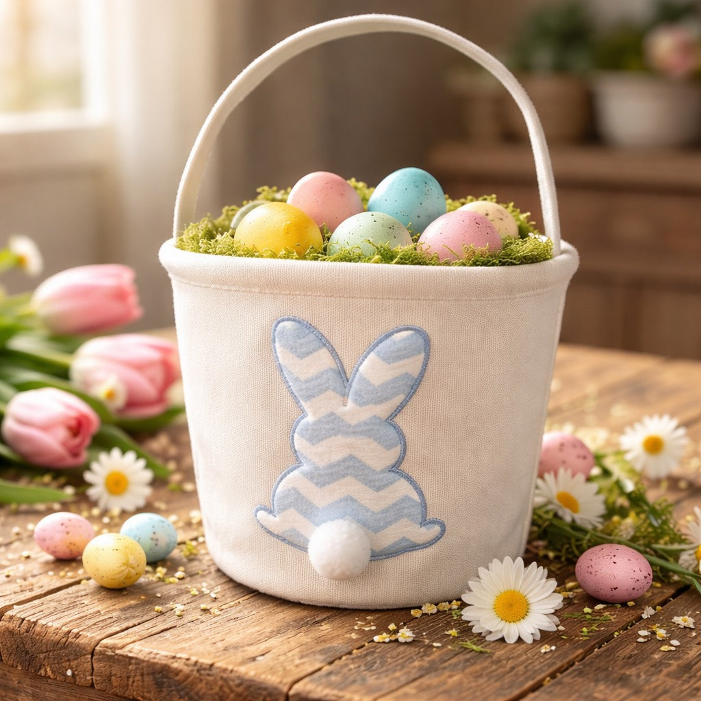 Easter Basket Boys Personalized - Children Embroidered Basket