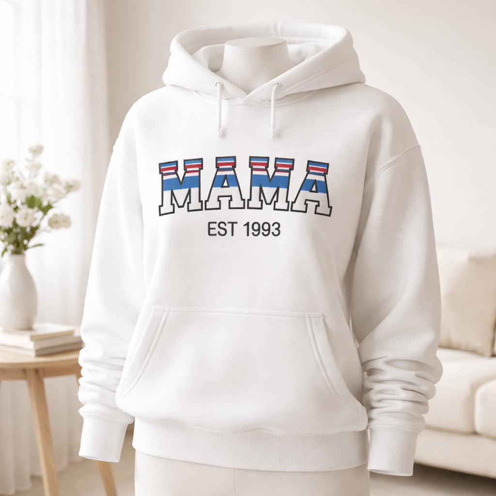 Mama EST - Hoodie Adult Embroidery