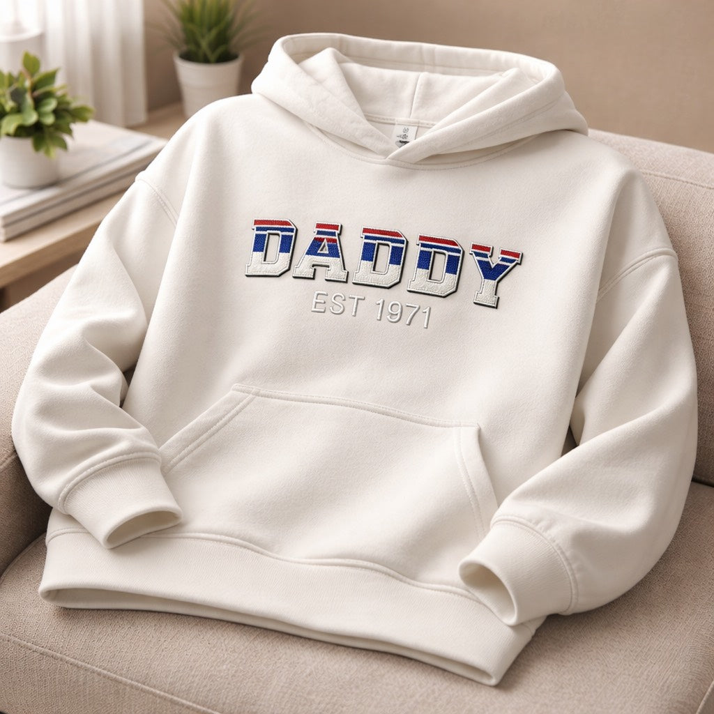 Daddy EST - Hoodie Adult Embroidery