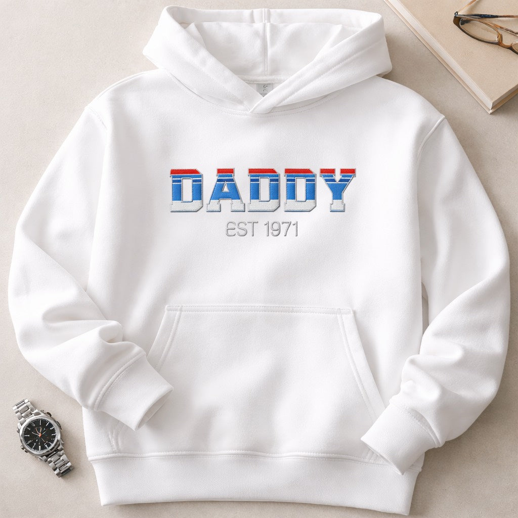 Daddy EST - Hoodie Adult Embroidery