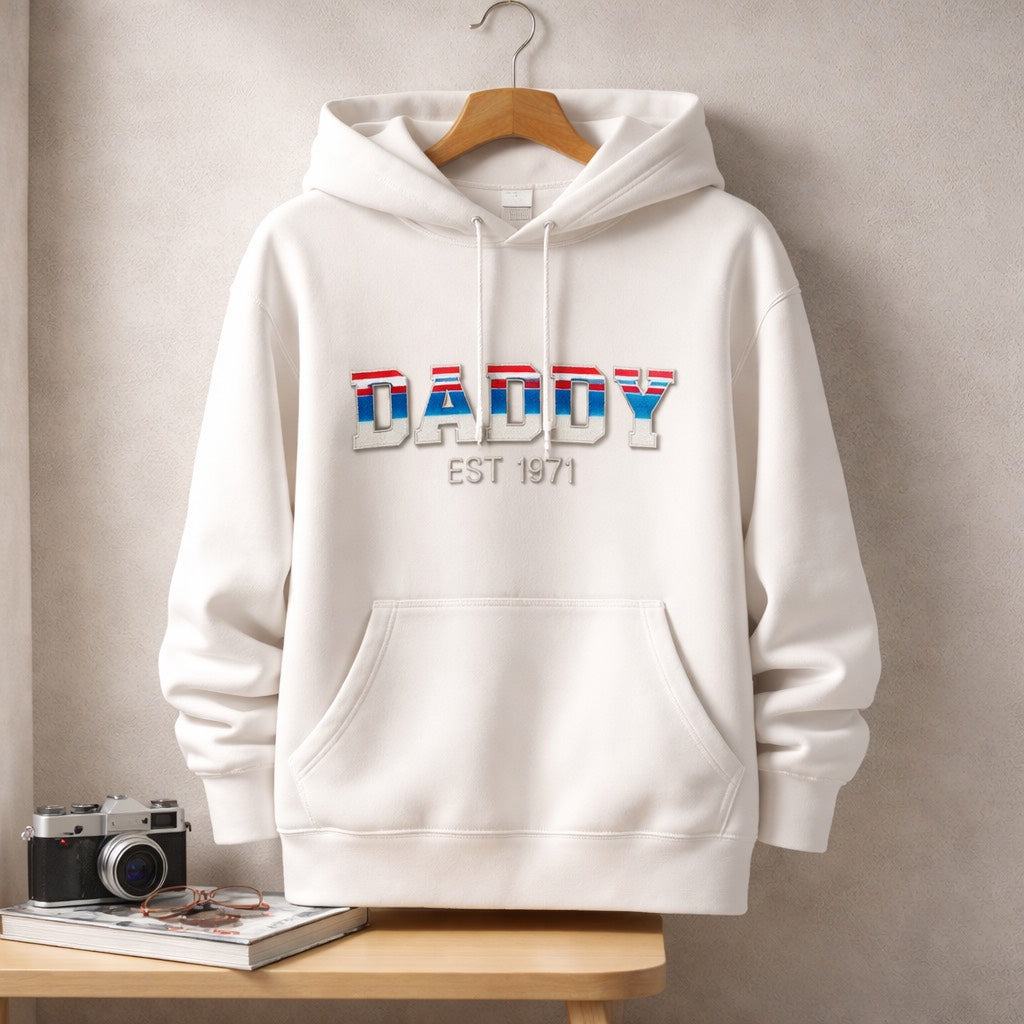 Daddy EST - Hoodie Adult Embroidery