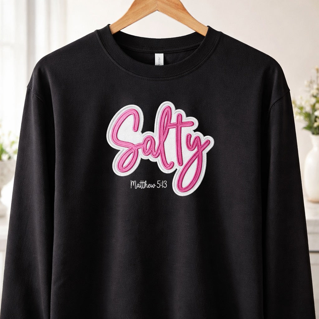 Salty - Long Sleeve T-Shirt Adult Embroidery