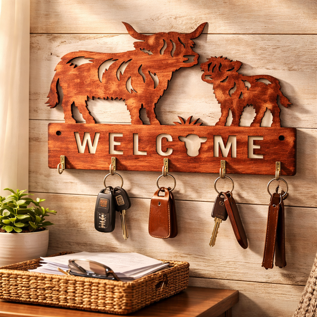 Highland Cow  - Key Chain Holder