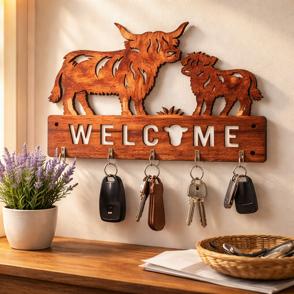 Highland Cow  - Key Chain Holder