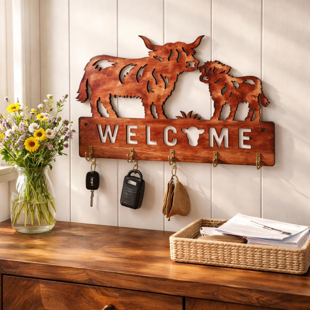 Highland Cow  - Key Chain Holder