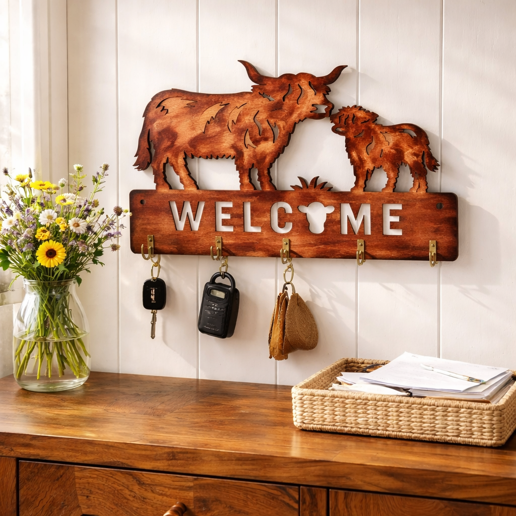 Highland Cow  - Key Chain Holder