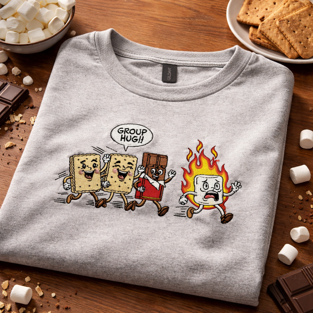 Camping Smores - Crewneck Adult Embroidery