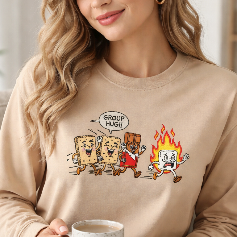 Camping Smores - Crewneck Adult Embroidery