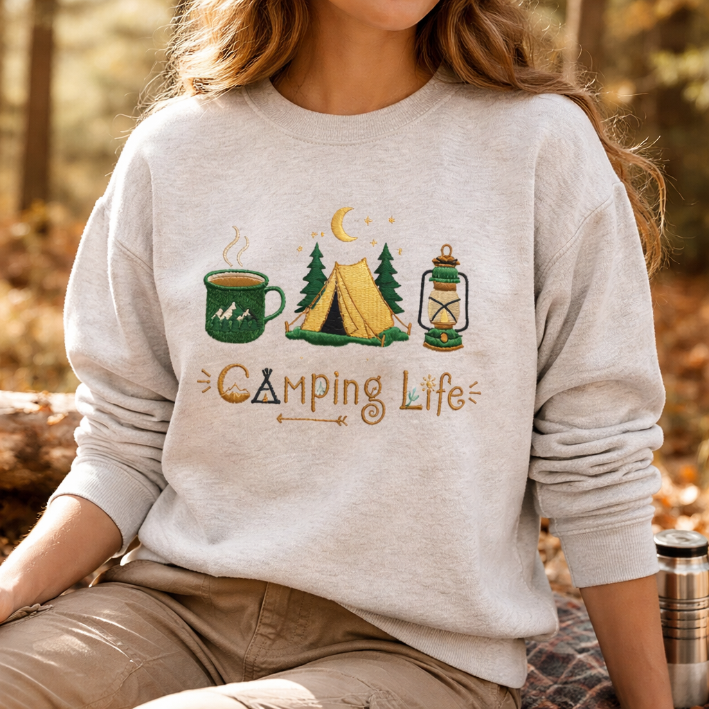Camping Life - Crewneck Adult Embroidery
