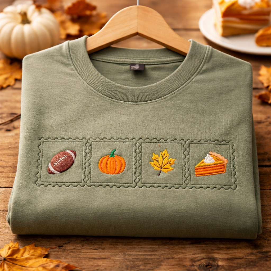 Autumn  - Long Sleeve T-Shirt Adult Embroidery