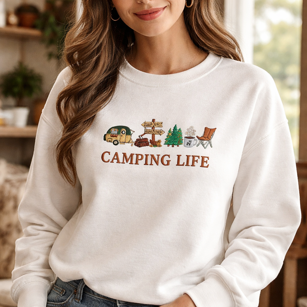Camping Life - Crewneck Adult Embroidery