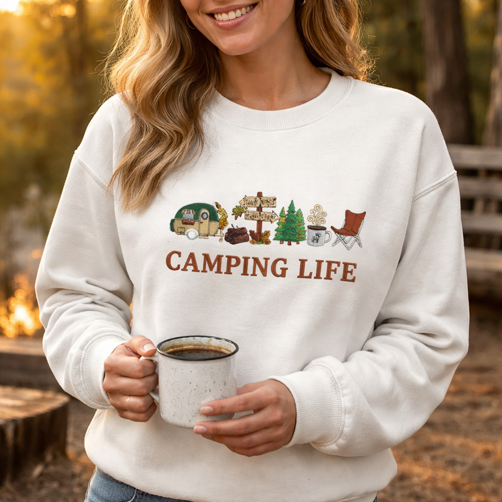 Camping Life - Crewneck Adult Embroidery