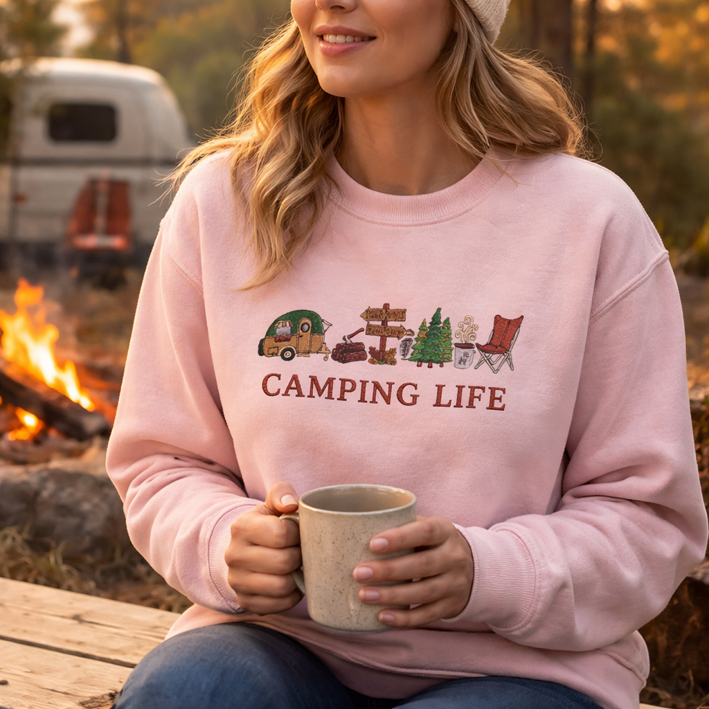 Camping Life - Crewneck Adult Embroidery
