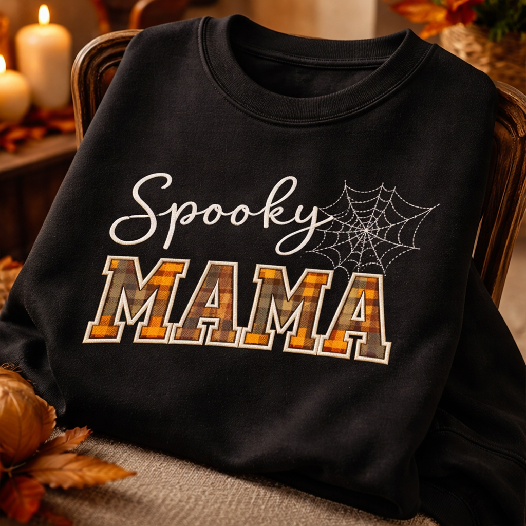 Spooky Mama - Crewneck Adult Embroidery