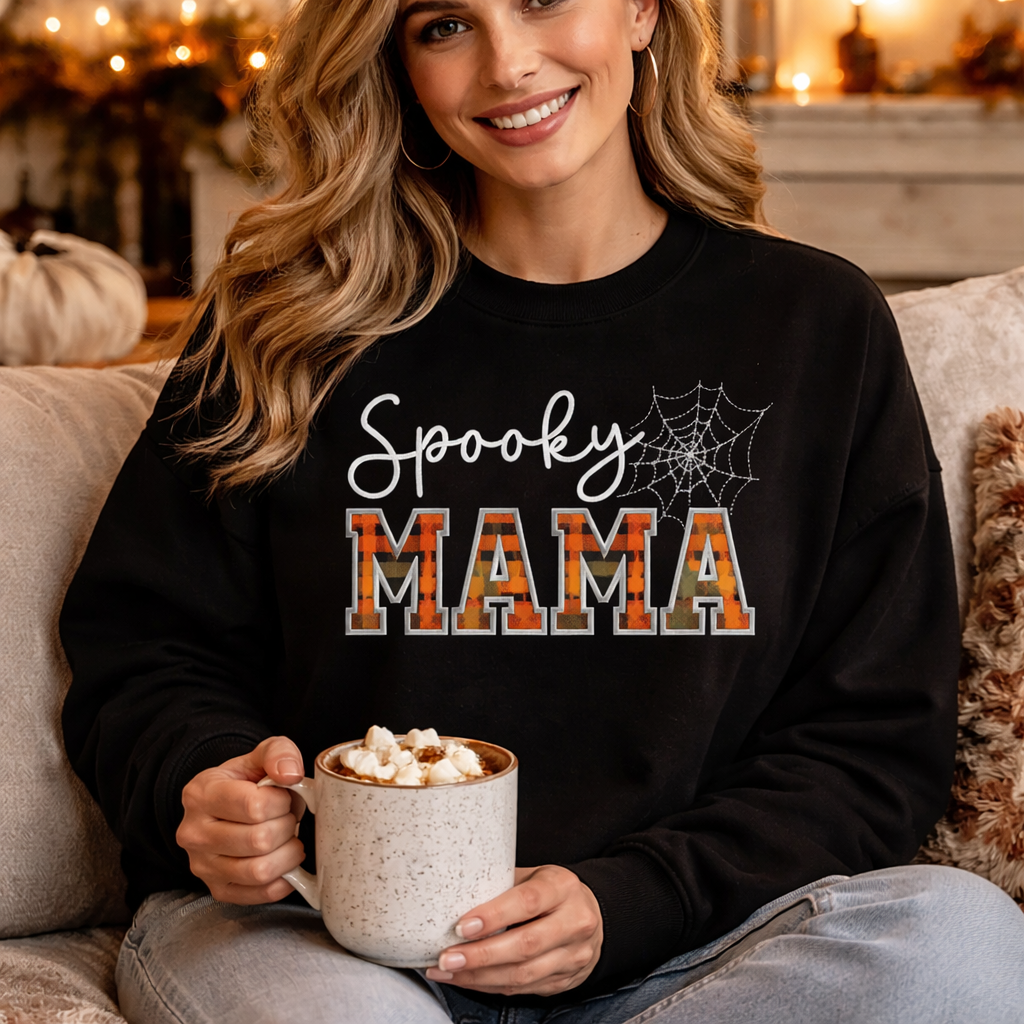 Spooky Mama - Crewneck Adult Embroidery