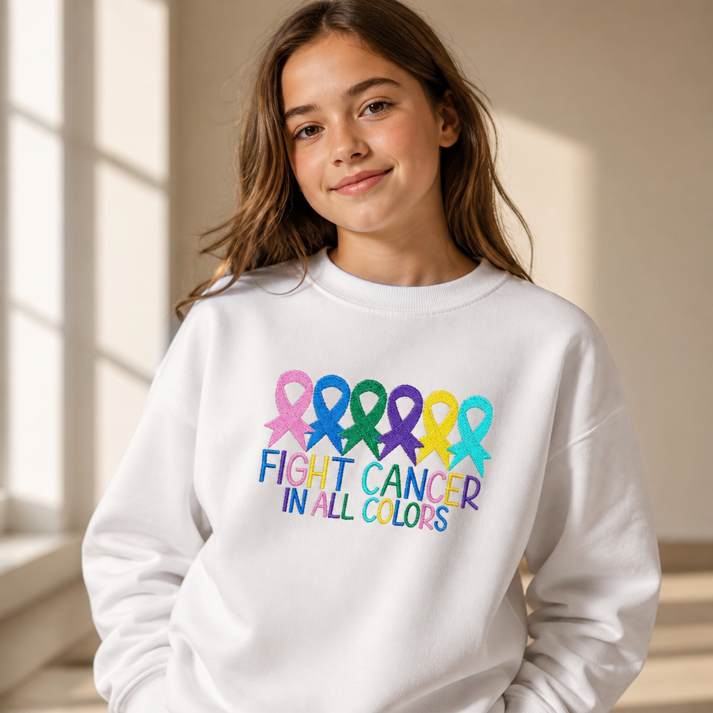 Fight Cancer In All Colors - Kids Embroidery
