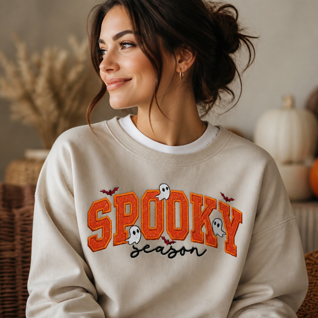 Spooky Season - Long Sleeve T-Shirt Adult Embroidery