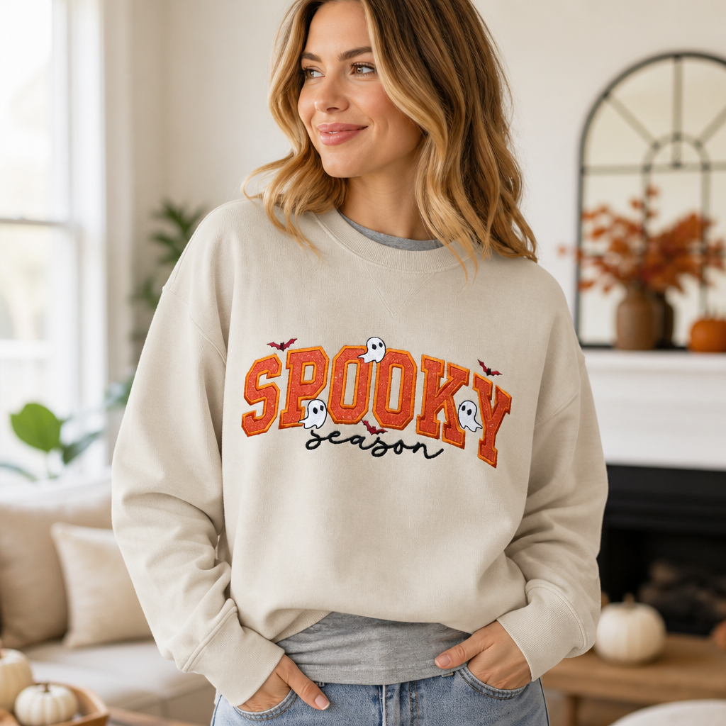 Spooky Season - Long Sleeve T-Shirt Adult Embroidery