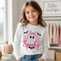 Youth Spooky Ghost T Shirt & Crewneck Sweatshirt - Kids Embroidery