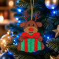 Embroidered Reindeer Christmas Ornament - Embroidery