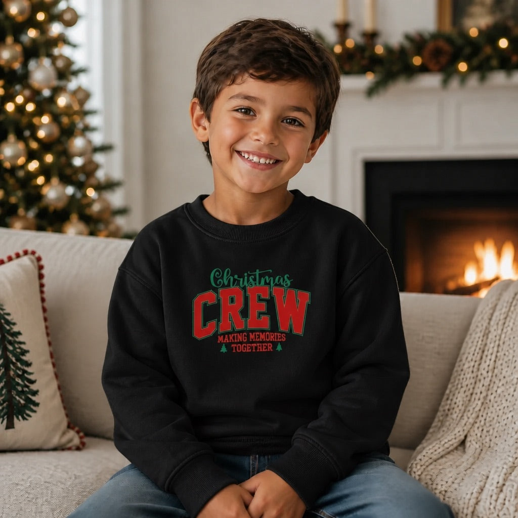 Kids Matching Family Christmas T Shirt & Crewneck Sweatshirt - Kids Embroidery