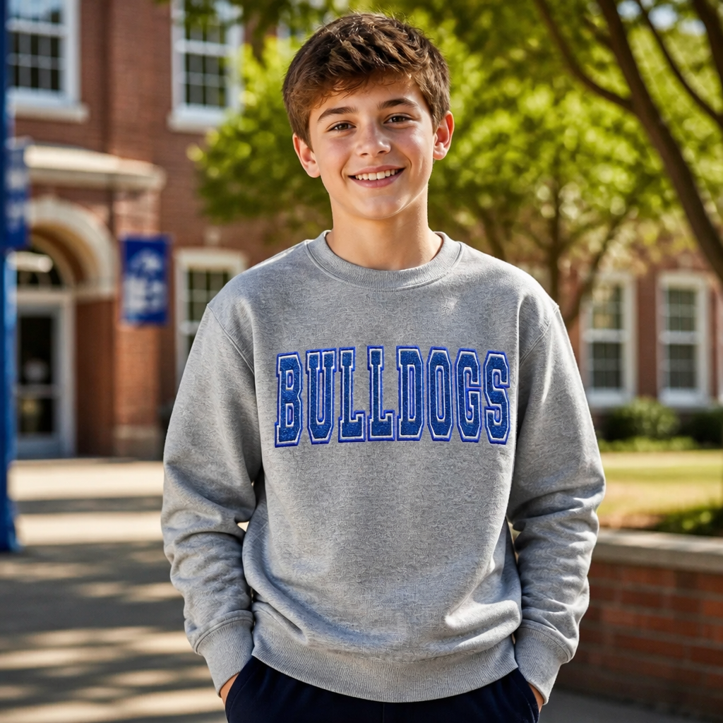 Bulldogs Embroidered - Crewneck Adult Embroidery