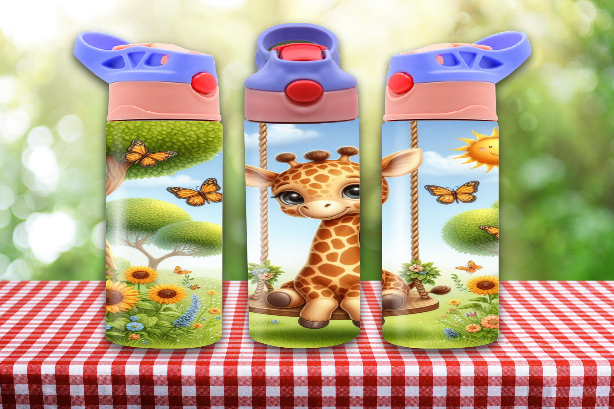 Baby Giraffe On Swing Kids Sippy Cup