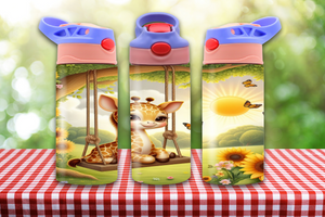 Giraffe On Swing Kids 12oz Sippy - Digital Download