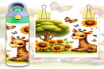 Load image into Gallery viewer, Giraffe With Sunflowers Kids 12oz Sippy - Digital Download
