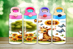 Load image into Gallery viewer, Giraffe With Sunflowers Kids Sippy Cup
