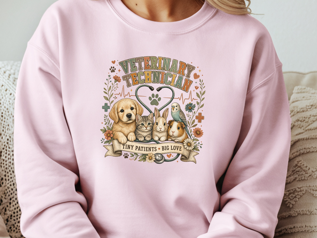 Veterinary Technician Tiny Patients Big Love DTF Transfer - Youth/Adult Direct To Film Transfer