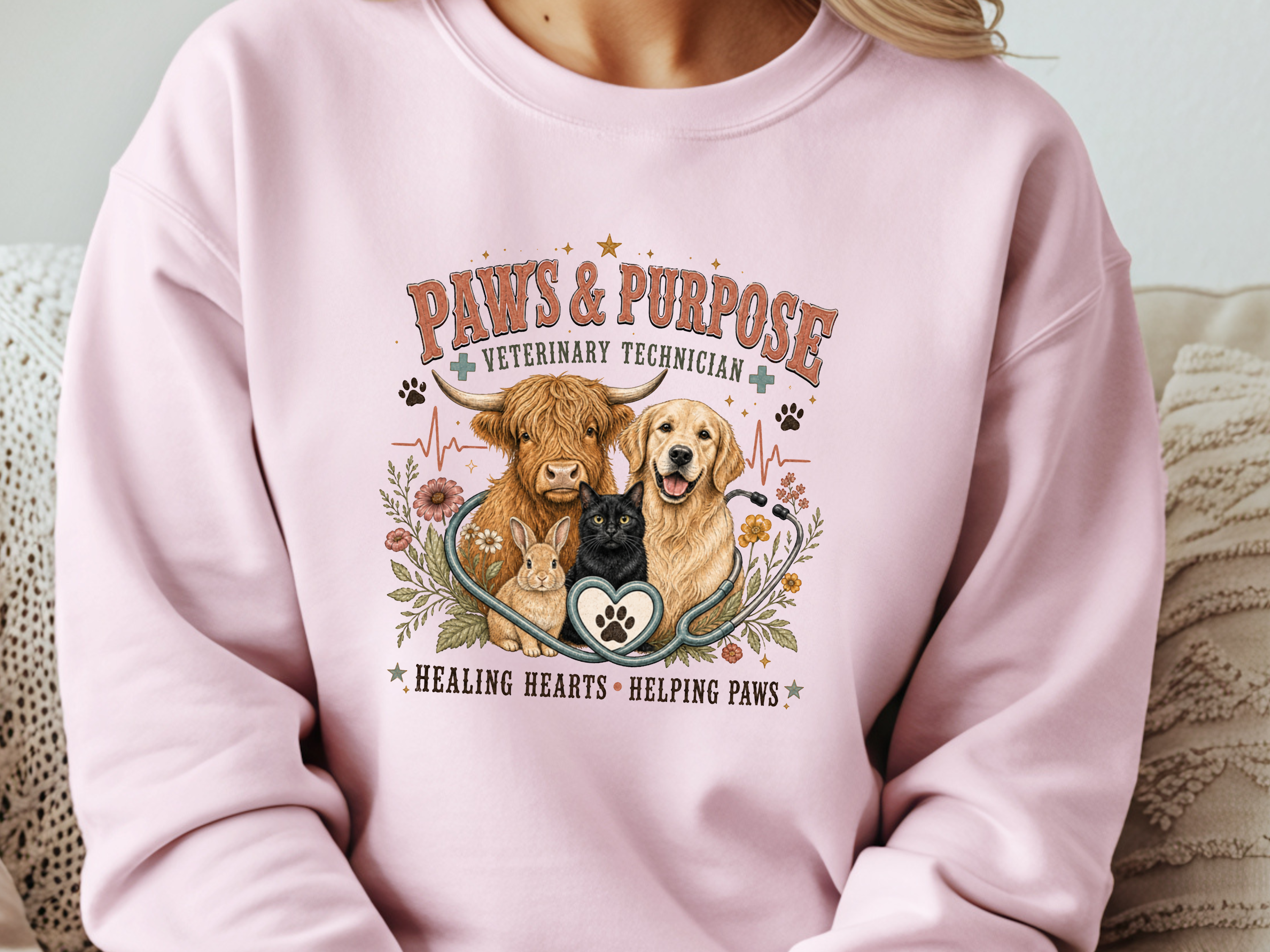 Paws & Purpose Veterinary Technician DTF Transfer - Youth/Adult Direct To Film Transfer