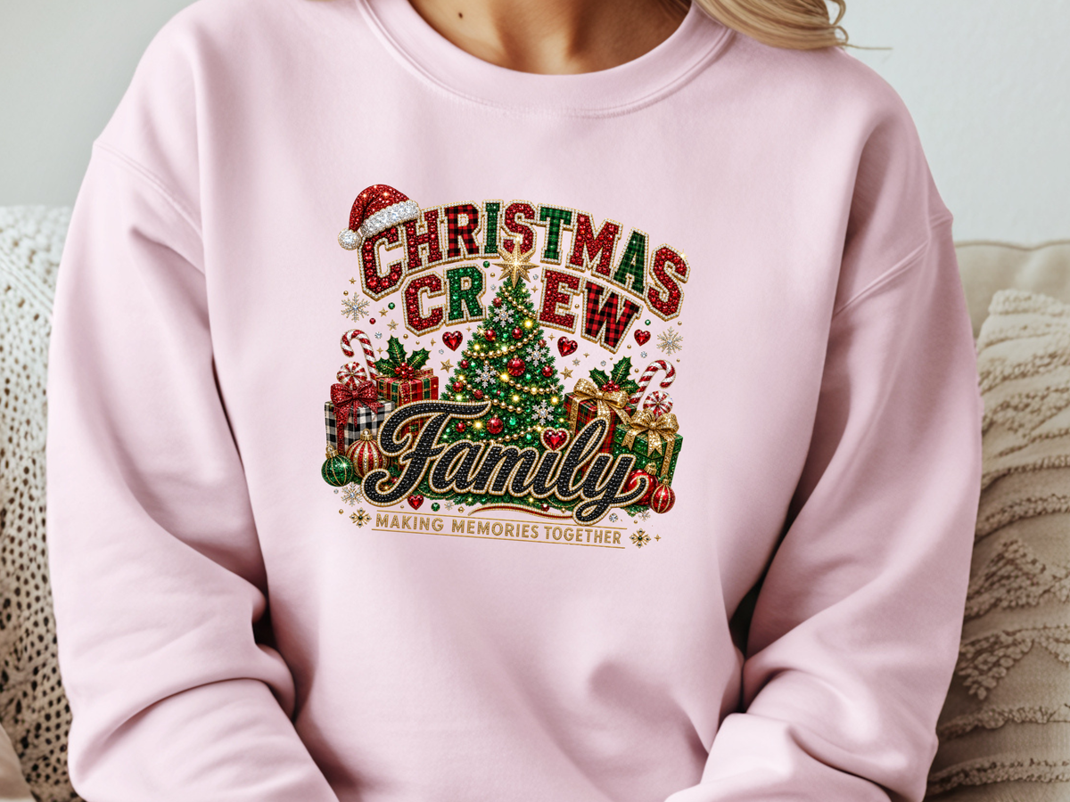 Christmas Crew Family Faux Rhinestone DTF Transfer - Youth/Adult Direct To Film Transfer (Copy)