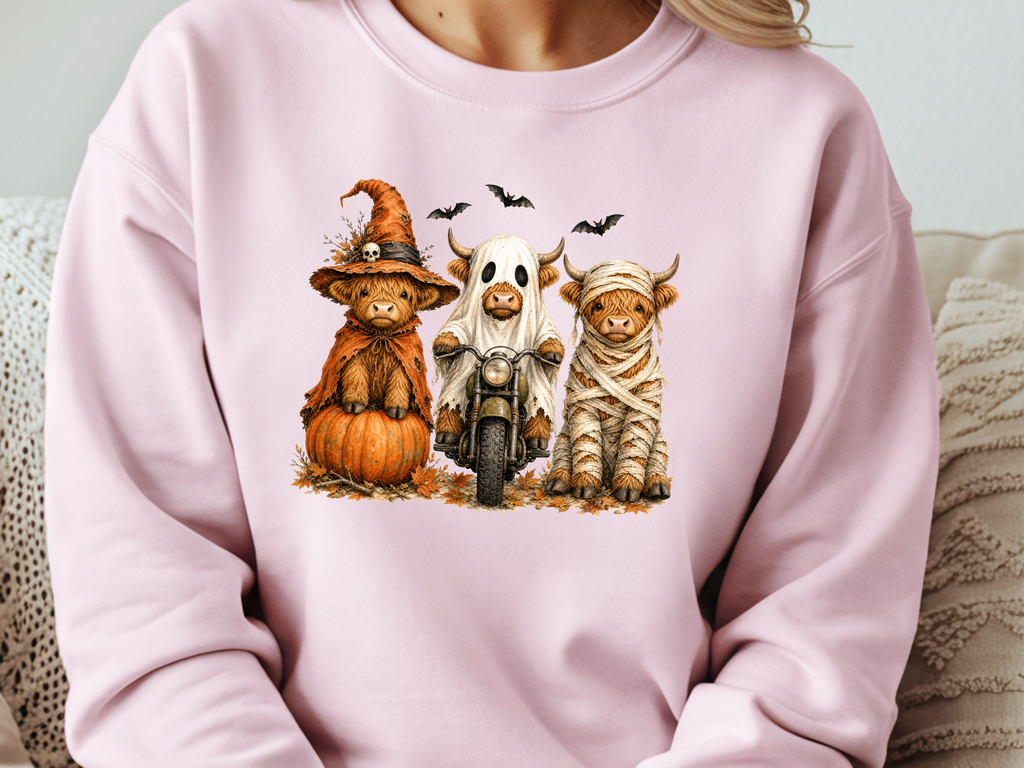 Halloween Highland Cow DTF Transfer - Youth/Adult Direct To Film Transfer