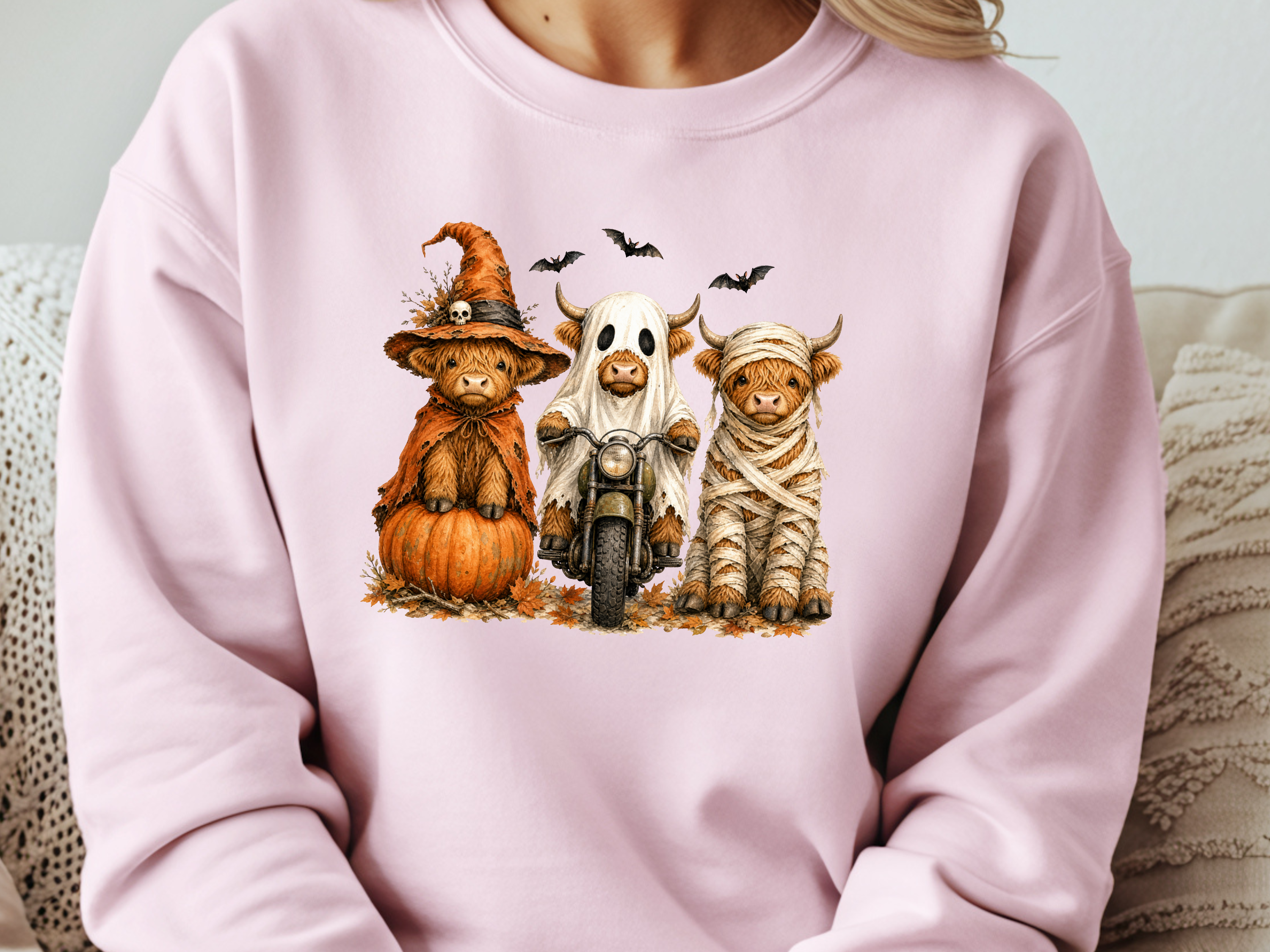 Halloween Highland Cow DTF Transfer - Youth/Adult Direct To Film Transfer