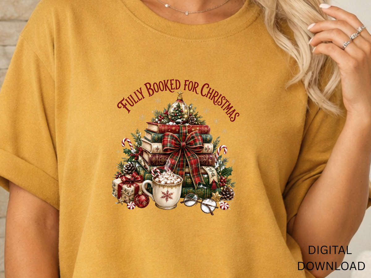 Fully Booked for Christmas Book Lover- PNG Digital Download