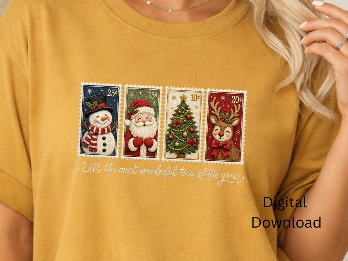 Tangled Up in Christmas Cheer Santa & Snowman - PNG Digital Download
