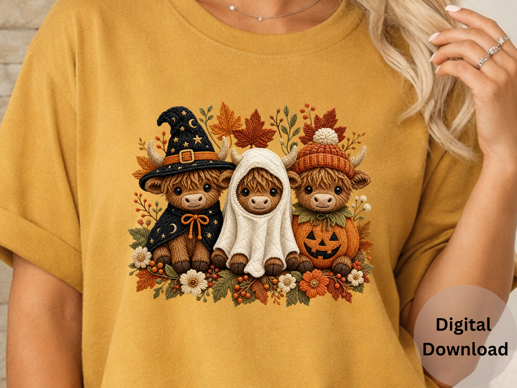 Halloween Highland Cow- PNG Digital Download