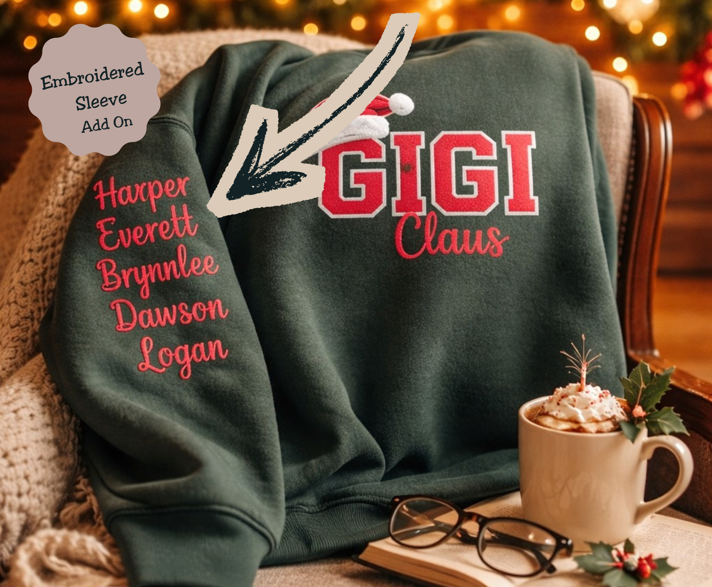 Add On Embroidered Sleeve -  Adult Embroidery