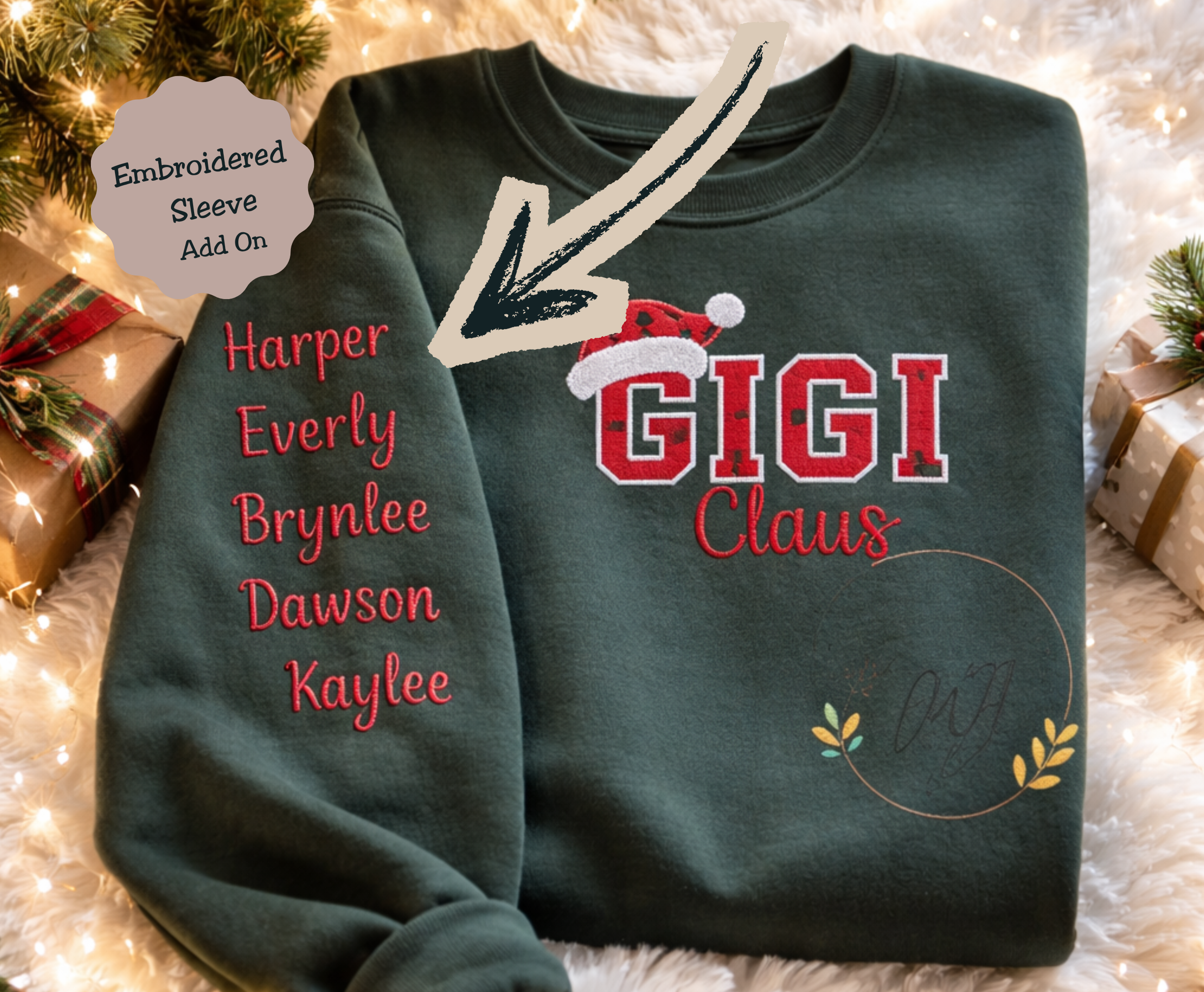 Add On Embroidered Sleeve -  Adult Embroidery