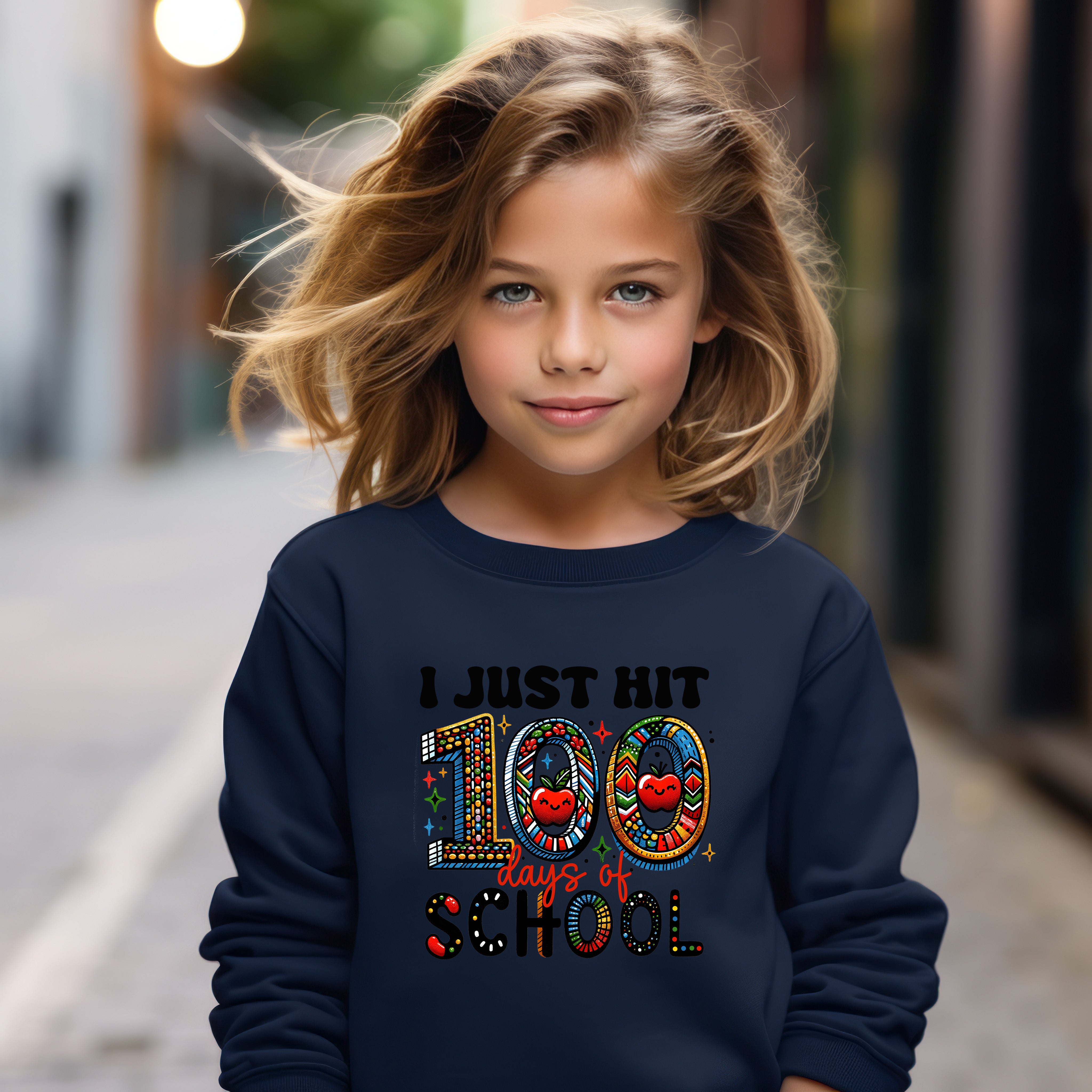 School - I Just Hit 100 Days Of School Youth Crewneck / Hoodie