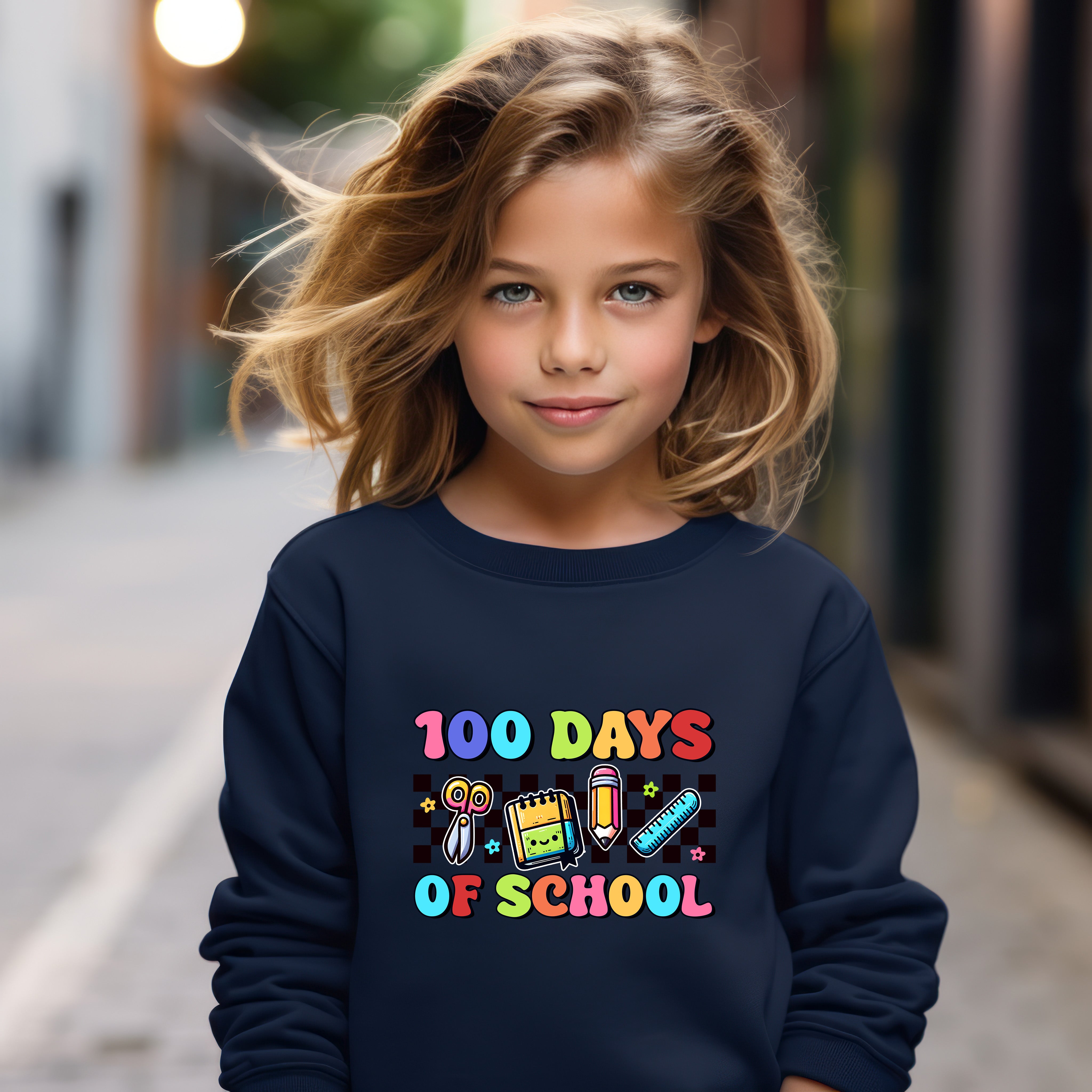 School - 100 Days Of School Youth Crewneck / Hoodie