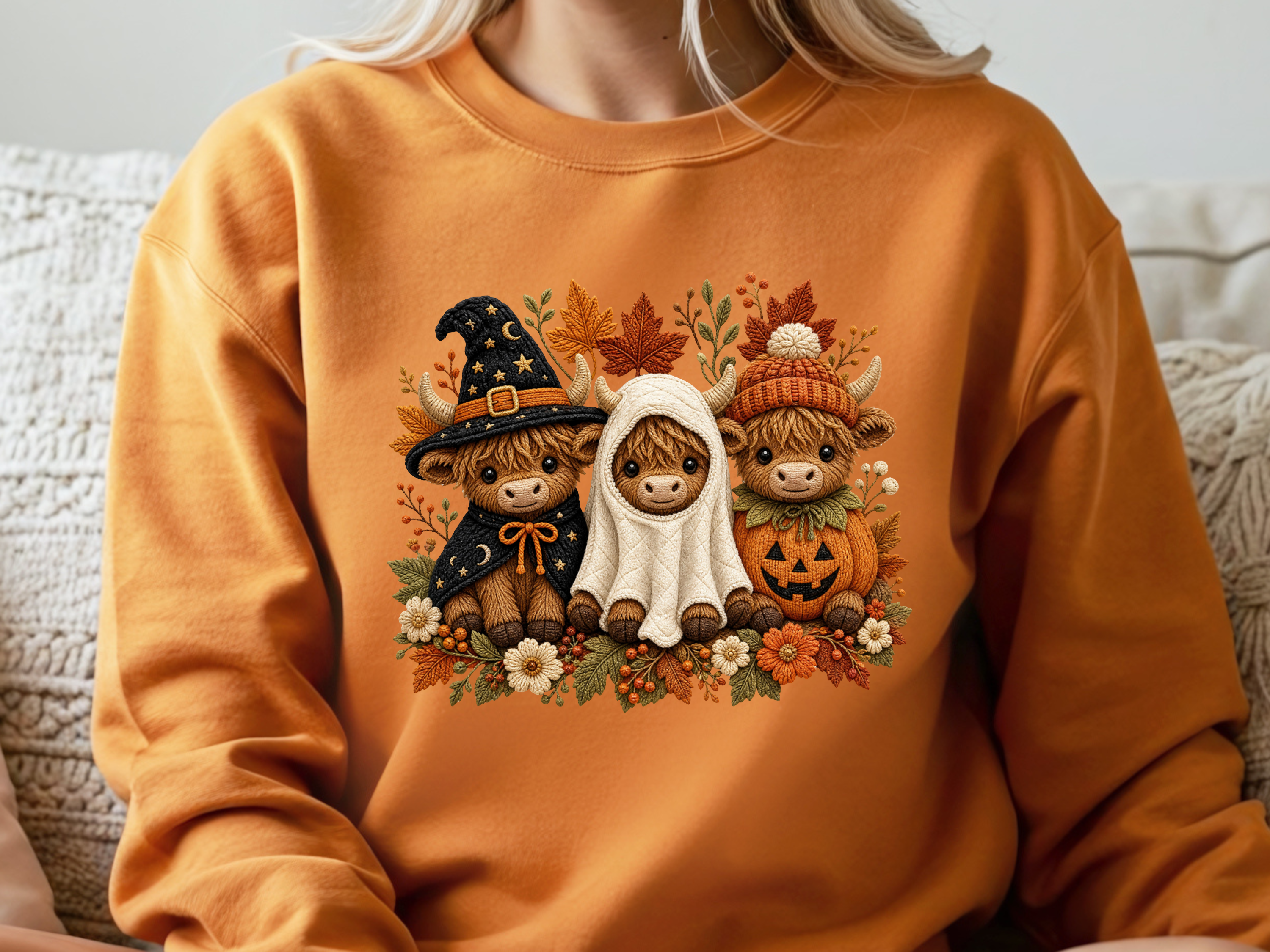 Halloween Highland Cow DTF Transfer - Youth/Adult Direct To Film Transfer