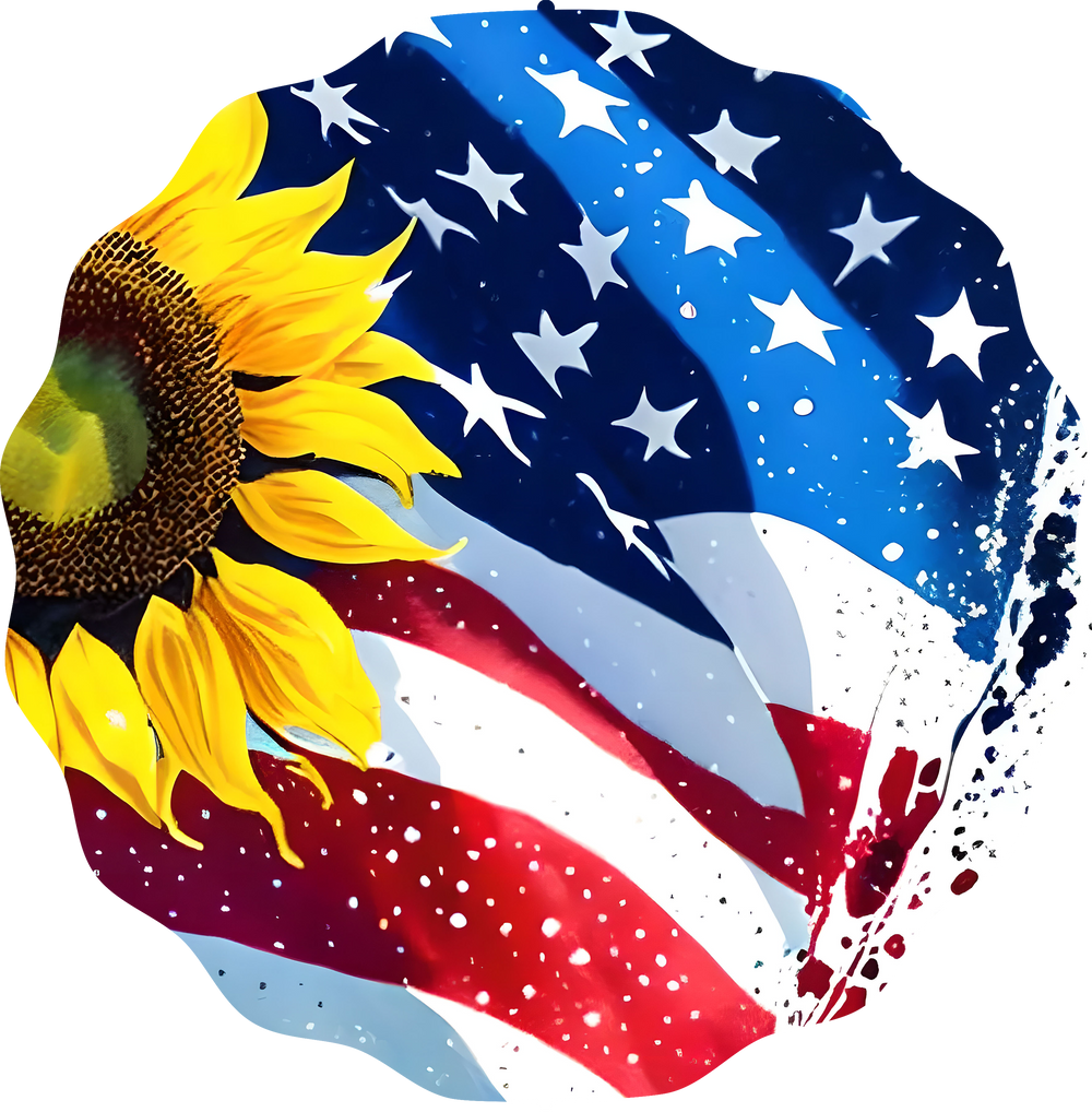 Patriotic Flowers 1- Wind Spinner