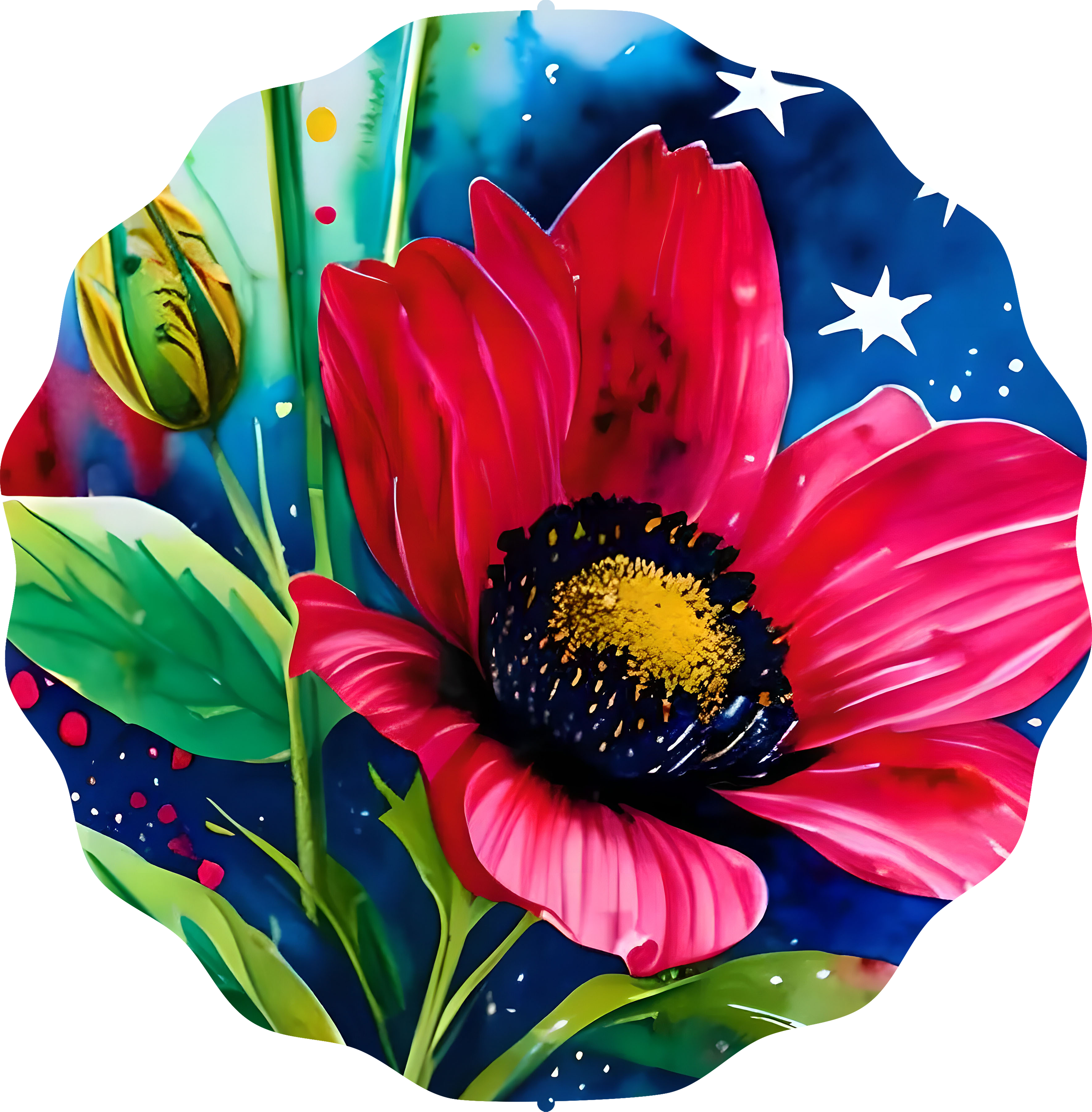 Patriotic Flowers 2 - Wind Spinner