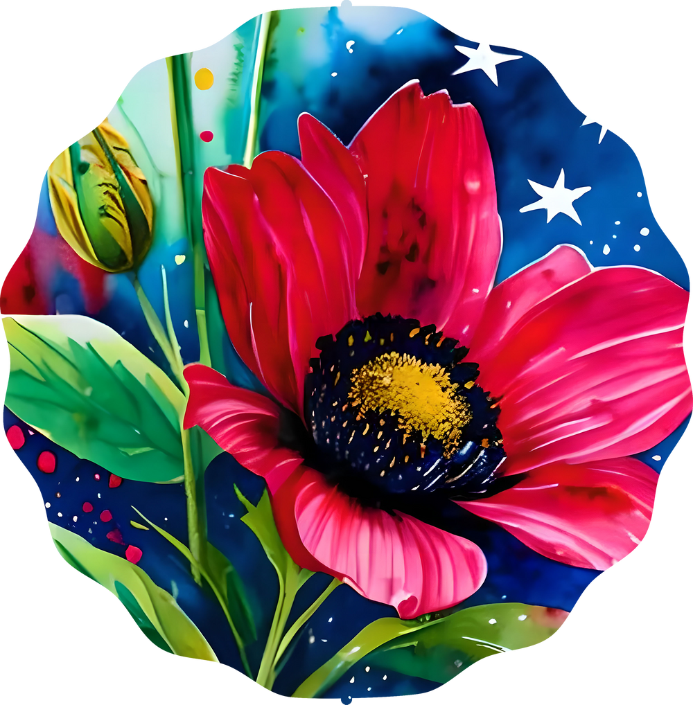 Patriotic Flowers 2 - Wind Spinner