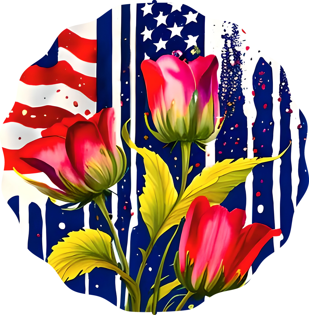 Patriotic Flowers 4 - Wind Spinner
