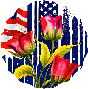 Patriotic Flowers 4 - Wind Spinner