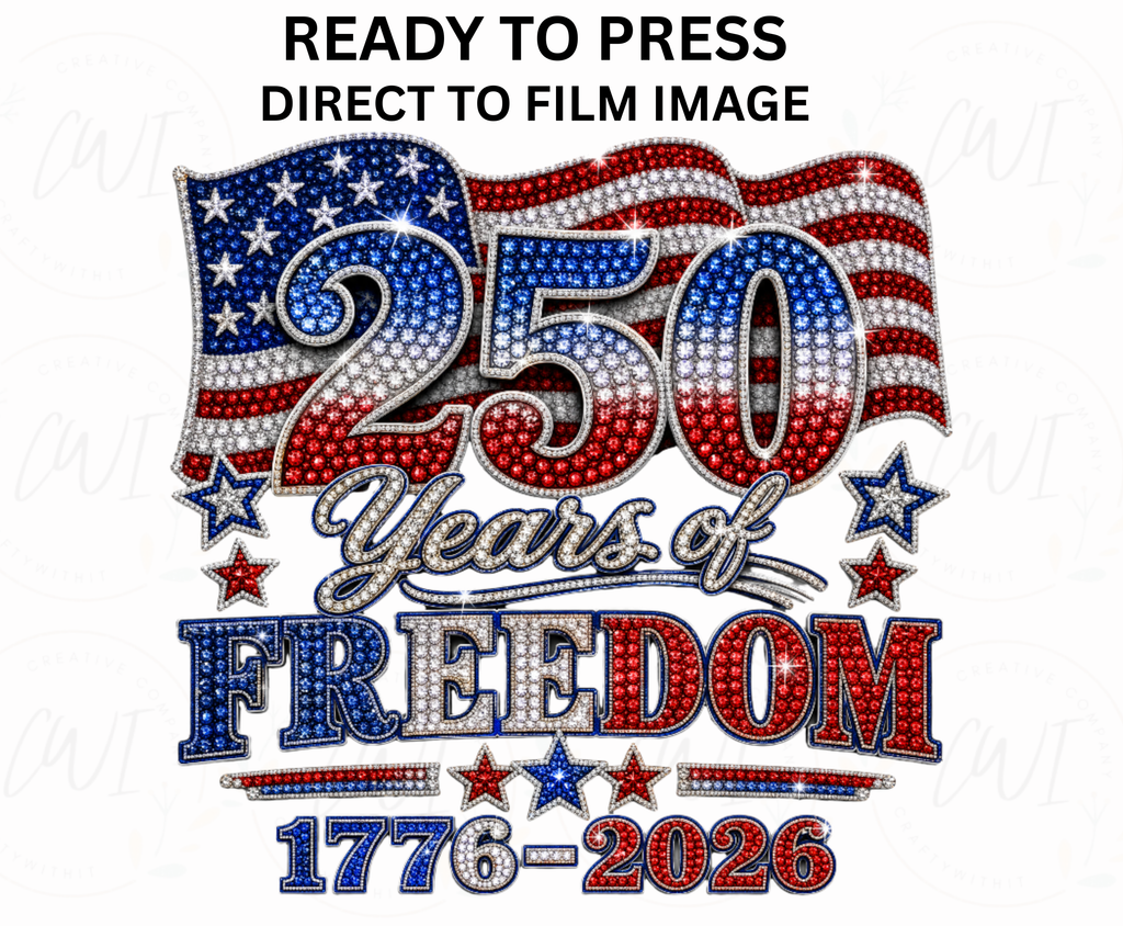 Patriotic Faux Rhinestone - Adult Direct To Film Transfer