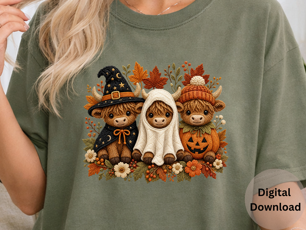 Halloween Highland Cow- PNG Digital Download